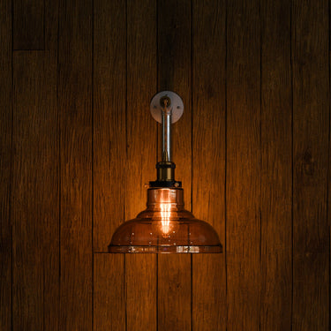 Amber Glass Shade Swing Arm Wall Lamp